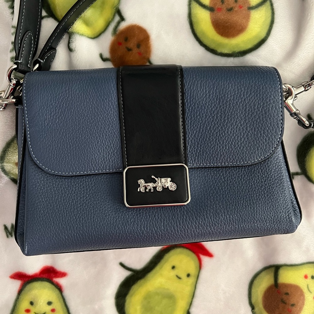 Coach purse 2 tone blue